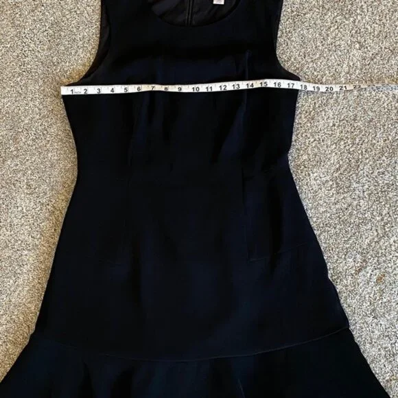 1.State black lined sleeveless ruffle hem round neck dress. Women's size 10 - Picture 7 of 8